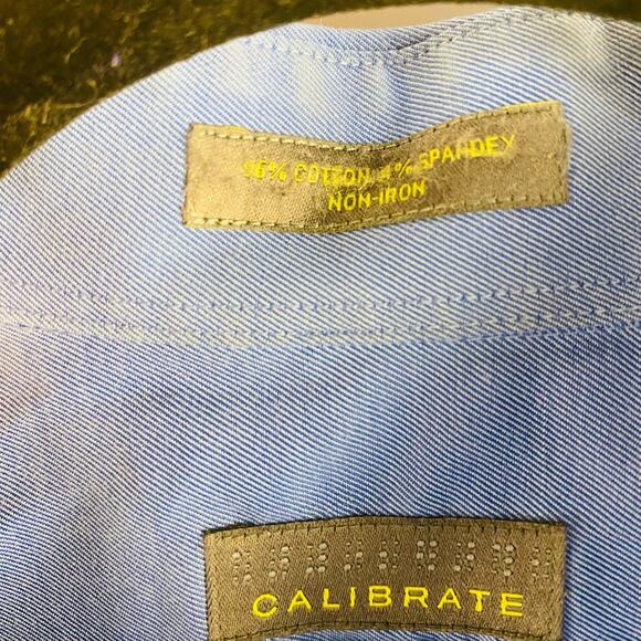 Men's Calibrate Light Blue Trim Fit Button Front Shirt Size Medium - Picture 3 of 5